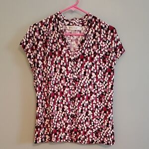 Kasper Purple Patterned Women's Blouse